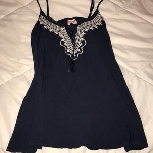 Blue & white tank top